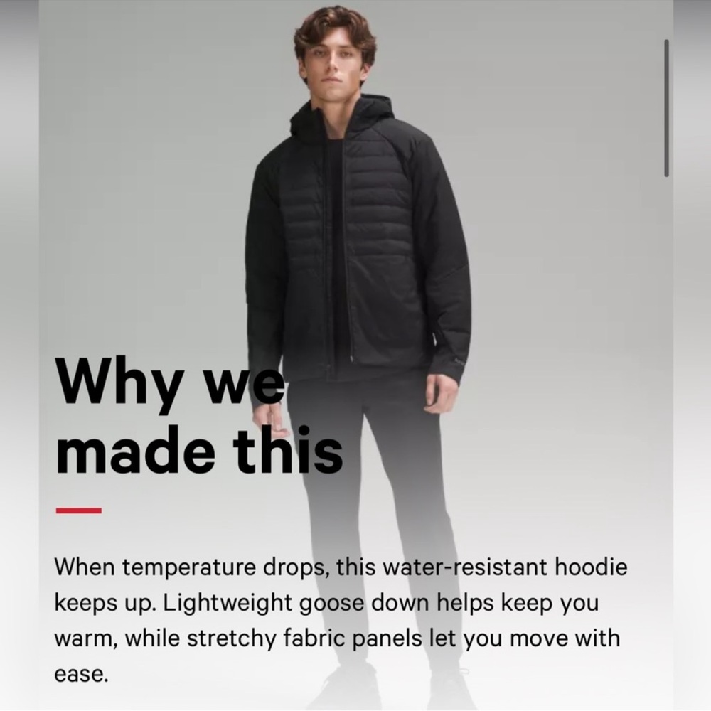 Lululemon Down for It All Black Hoodie Jacket- Extra Large - Picture 7 of 15